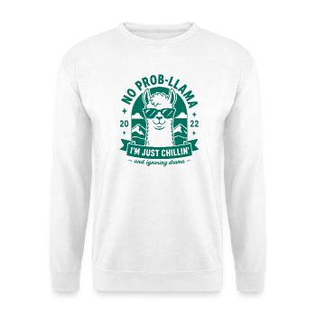 Caffeine Llamaste No Drama - Unisex Pullover - Weiß - Vorne