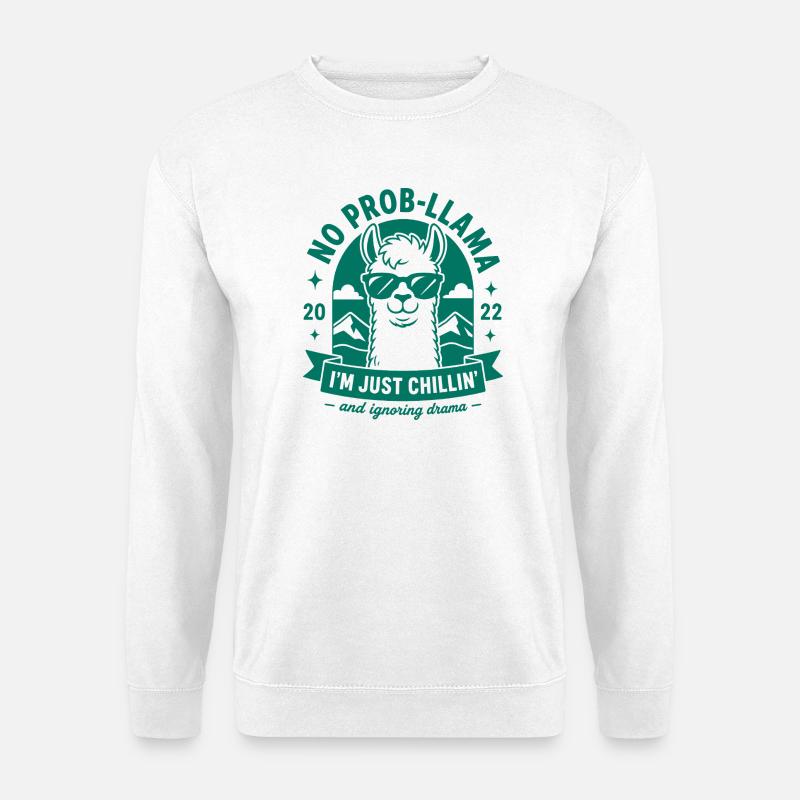 Caffeine Llamaste No Drama - Unisex Sweatshirt - white