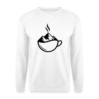 Mountain Coffee Outdoor Mug - Unisex Sweatshirt - white - Front