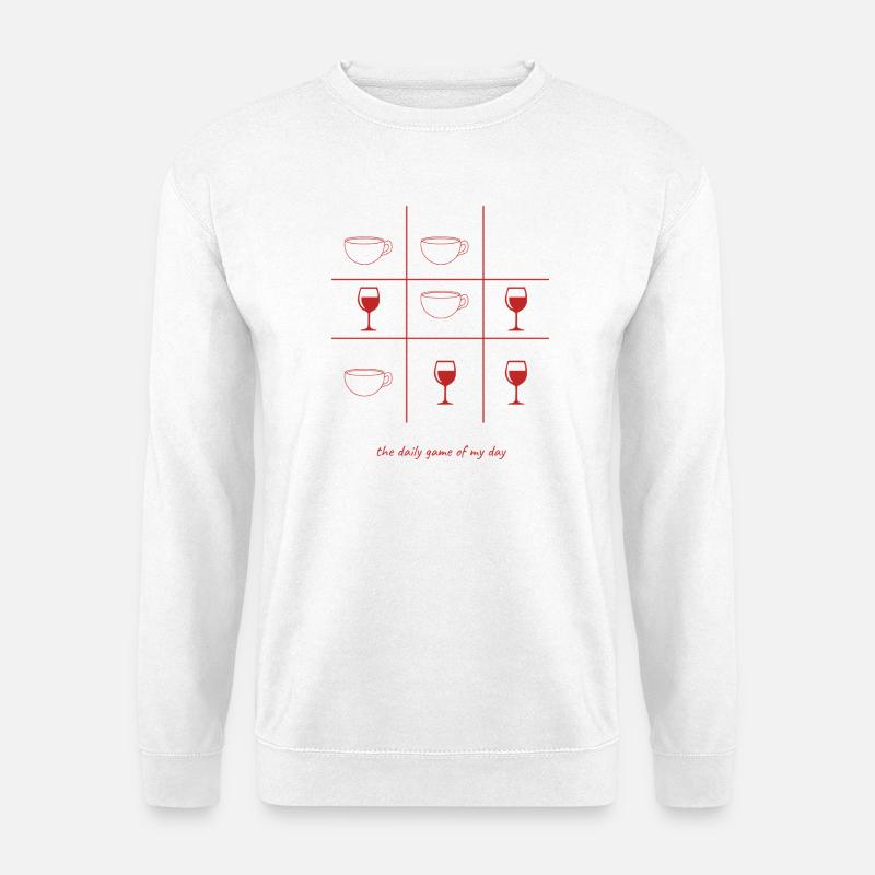 Kaffee oder Wein englisch - Unisex Pullover - Weiß