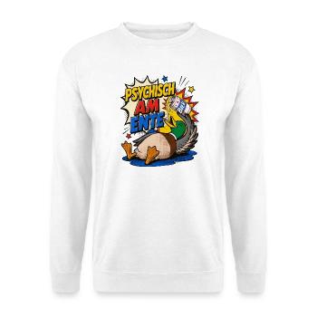  Enten, Bier saufen, Bierliebhaber, Pro-duck-tive - Unisex Pullover - Weiß - Vorne