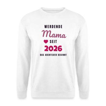 Werdende Mama 2026 - Schwanger Geschenk Baby - Unisex Pullover - Weiß - Vorne
