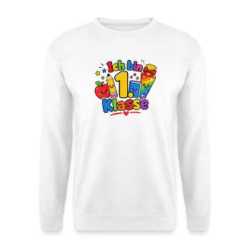 1. Klasse Schulkind Schulanfang - Unisex Pullover - Weiß - Vorne