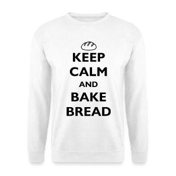 BROTSHIRT - KEEP CALM AND BAKE BREAD - BROT BACKEN - Unisex Pullover - Weiß - Vorne