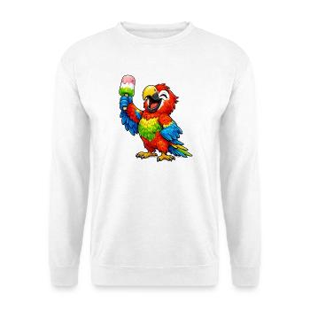 Perroquet avec une glace - Sweat-shirt Unisexe - blanc - Devant