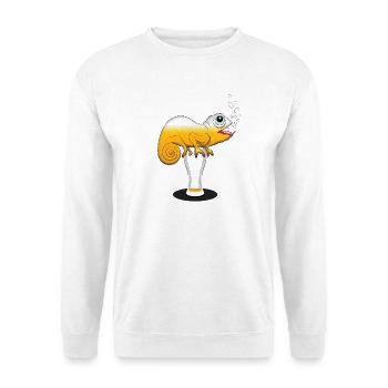 Beer Drinking Chameleon - Unisex Sweatshirt - white - Front