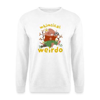 Whimsical Weirdo Nacktmul - Unisex Pullover - Weiß - Vorne - Alina (178cm) & Michal (187cm)