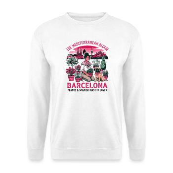 Les plantes de Barcelone et l’amant du mastiff espagnol - Sweat-shirt Unisexe - blanc - Devant