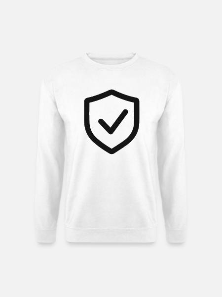 Secure Shield Check Line Symbol - Unisex Pullover - Weiß