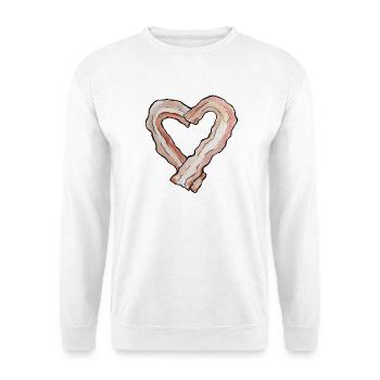 Aquarellband Herz - Unisex Pullover - Weiß - Vorne - Alina (178cm) & Michal (187cm)