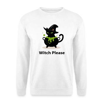 Hexenkatze im Zaubertrank - Unisex Pullover - Weiß - Vorne - Alina (178cm) & Michal (187cm)