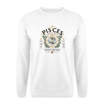 Fische-Tierkreis-Horoskop Astrologische Himmelskunst - Unisex Pullover - Weiß - Vorne - Alina (178cm) & Michal (187cm)