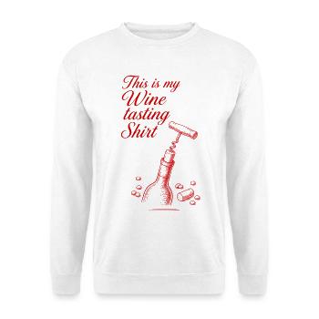 Weinliebhaber, das ist meine Weinverkostung. - Unisex Pullover - Weiß - Vorne - Alina (178cm) & Michal (187cm)