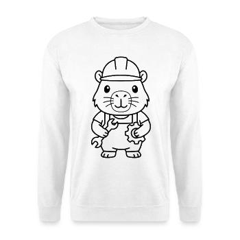 Niedliche Capybara-Ingenieur-Gliederung - Unisex Pullover - Weiß - Vorne - Alina (178cm) & Michal (187cm)