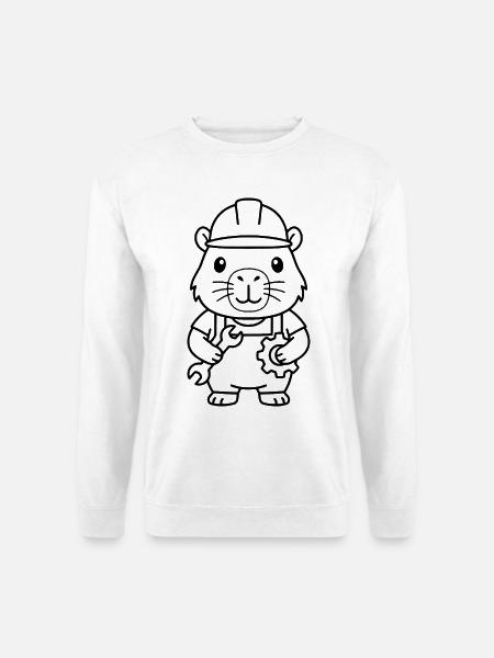 Niedliche Capybara-Ingenieur-Gliederung - Unisex Pullover - Weiß