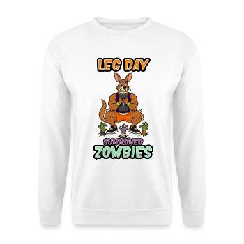 Bein-Tag Beschwörte Zombies Känguru-Arena - Unisex Pullover - Weiß - Vorne - Alina (178cm) & Michal (187cm)