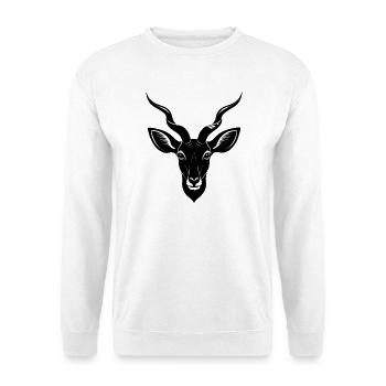 Kudu-Antilope - Unisex Pullover - Weiß - Vorne - Alina (178cm) & Michal (187cm)