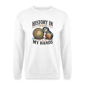 Münzsammeln Numismatiker Numismatik Münzsammler - Unisex Pullover - Weiß - Vorne - Alina (178cm) & Michal (187cm)
