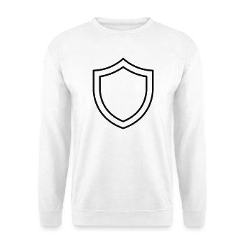 Sicherheitsschildlinien-Symbol - Unisex Pullover - Weiß - Vorne - Alina (178cm) & Michal (187cm)
