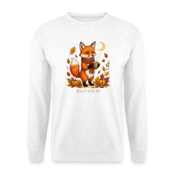 Autumn Fox Cozy Cup Tee - Unisex Pullover - Weiß - Vorne - Alina (178cm) & Michal (187cm)