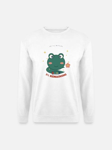 Kleiner Frosch 1% Verbleibend - Unisex Pullover - Weiß