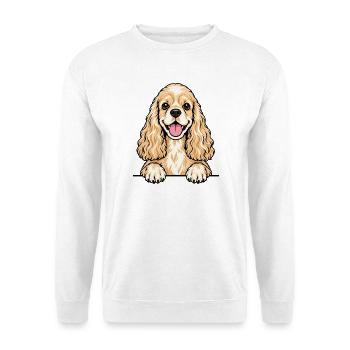 American Cocker Spaniel - Unisex Pullover - Weiß - Vorne - Alina (178cm) & Michal (187cm)