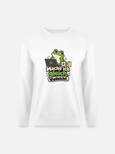 Frosch Prokrastination - Unisex Pullover - Weiß