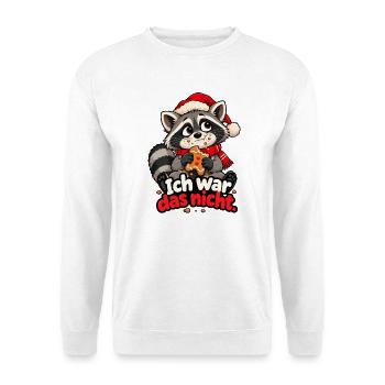 Unschuldiger Waschbär - Unisex Pullover - Weiß - Vorne - Alina (178cm) & Michal (187cm)
