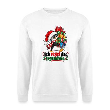 Weihnachtschaos - Unisex Pullover - Weiß - Vorne - Alina (178cm) & Michal (187cm)