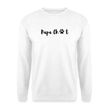 Papa chat -t-shirt famille chat assorti - Sweat-shirt Unisexe - blanc - Devant