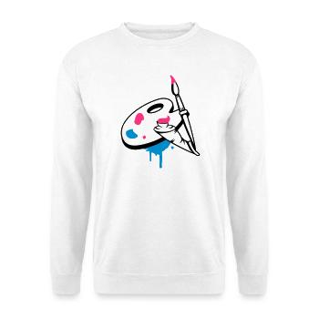 Paint brush, color and painter's palette - Unisex Sweatshirt - white - Front