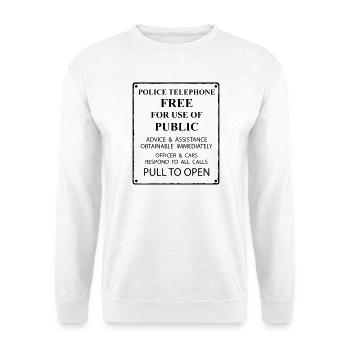 police box text - Unisex Sweatshirt - white - Front