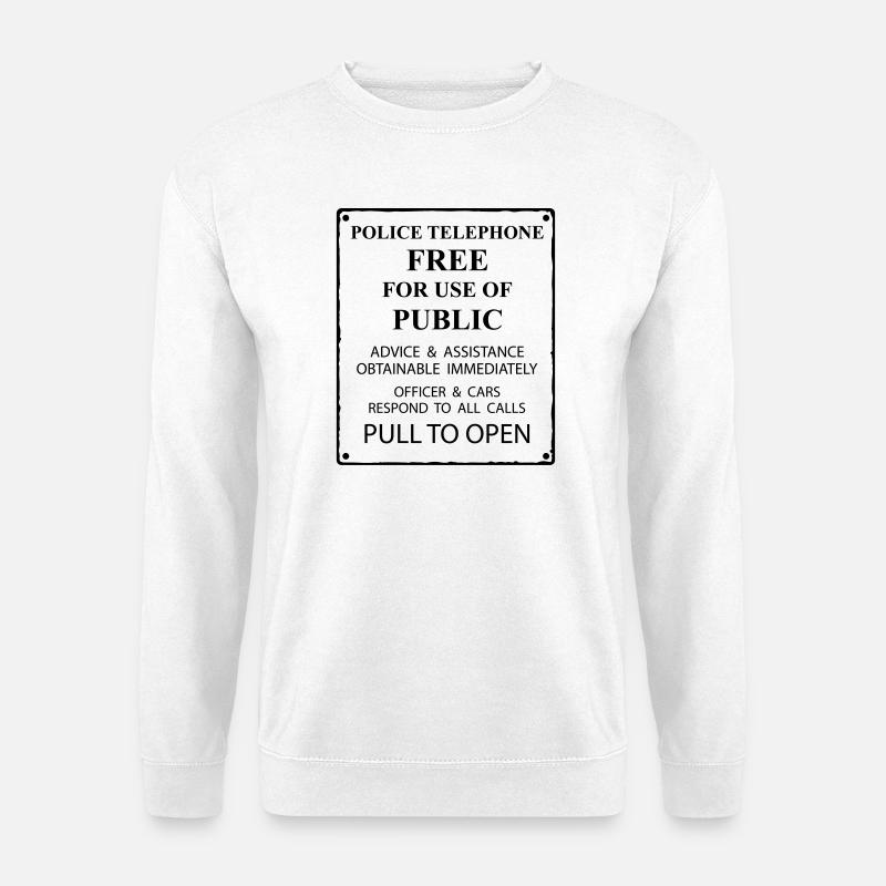 police box text - Unisex Sweatshirt - white