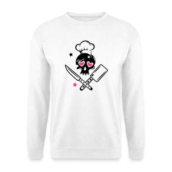 Skull girlie with cooking hat - Unisex Sweatshirt - white - Front