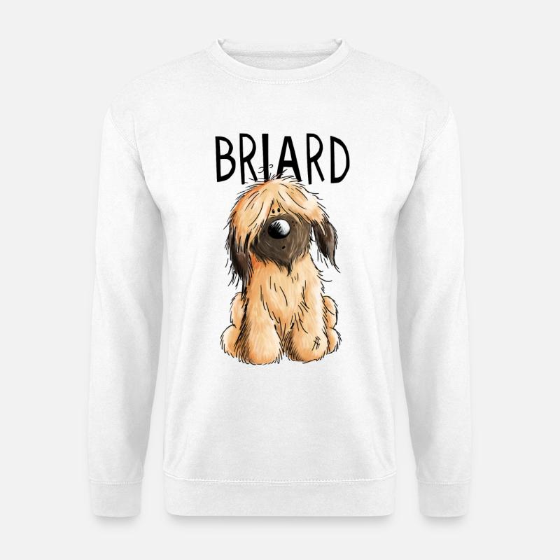 Süßer Fauve Briard - Comic - Geschenk - Hund - Unisex Pullover - Weiß