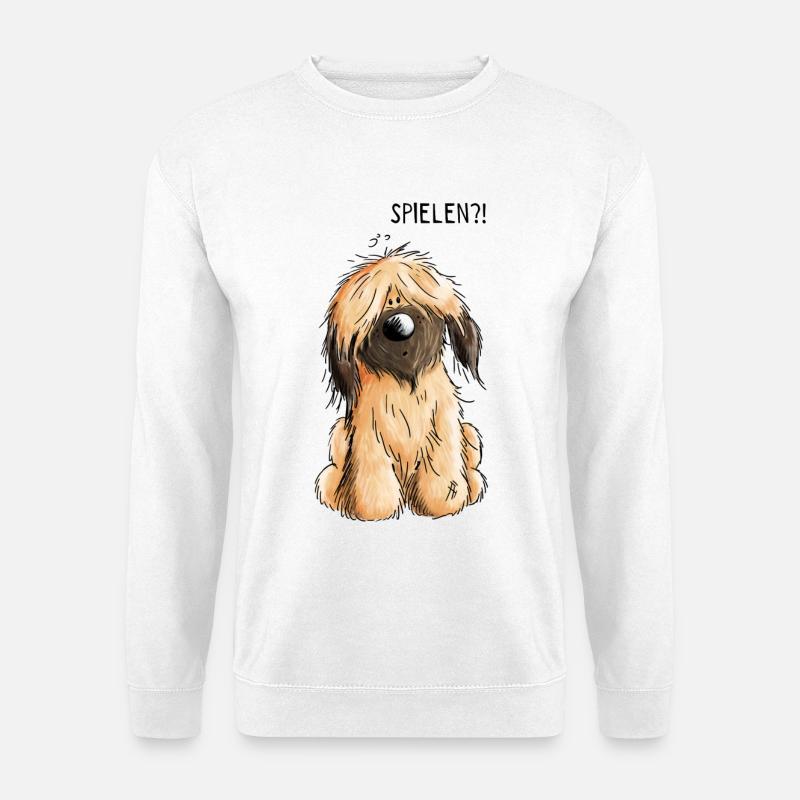 Verspielter kleiner Briard - Hund - Hunde - Gesche - Unisex Pullover - Weiß