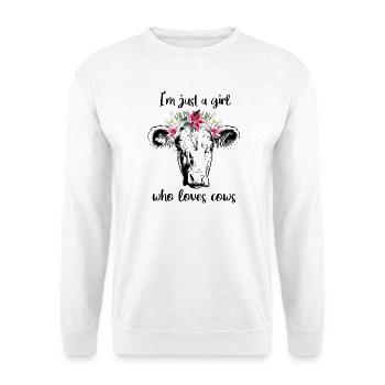Kuh Mädchen - Unisex Pullover - Weiß - Vorne