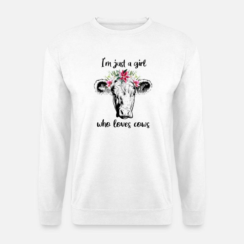 Kuh Mädchen - Unisex Pullover - Weiß