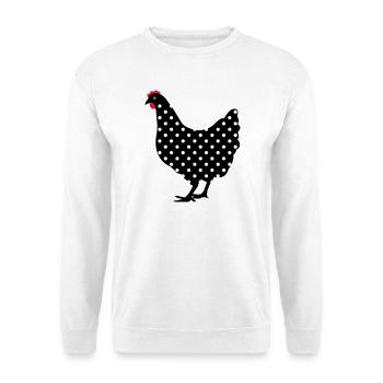 Poulet poule repéré - Sweat-shirt Unisexe - blanc - Devant