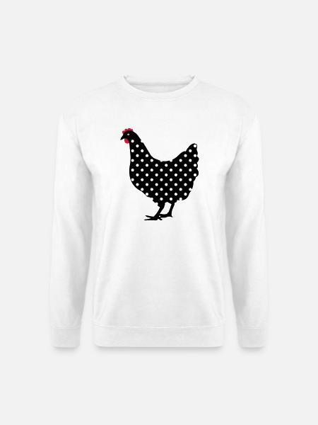 Chicken hen spotted - Unisex Sweatshirt - white