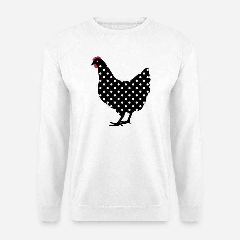 Chicken hen spotted - Unisex Sweatshirt - white