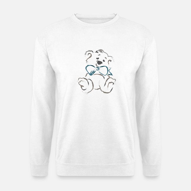 Teddybär mit Schleife - Unisex Pullover - Weiß