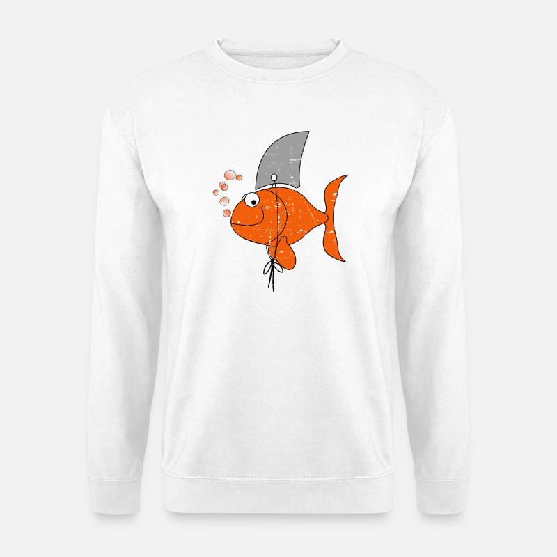 Lustige Fisch - Unisex Pullover - Weiß