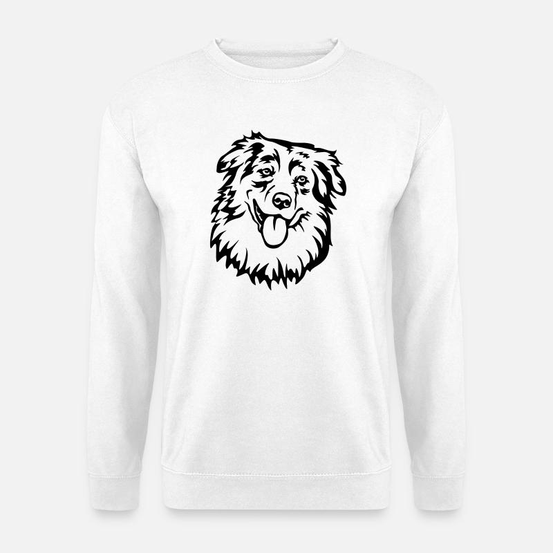 Australian Shepherd Head - Unisex Sweatshirt - white