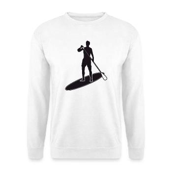 Stand up paddling - Mann mit Paddle Board - Unisex Pullover - Weiß - Vorne