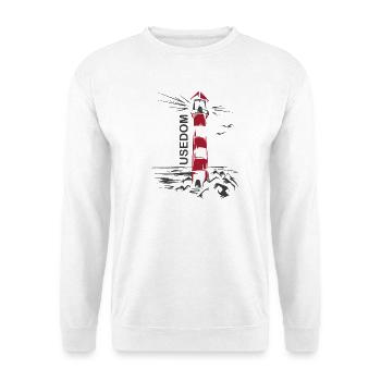 Phare Lac Usedom Vacances mer Rouge Blanche Mer Baltique - Sweat-shirt Unisexe - blanc - Devant