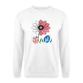 Flower with Easter eggs, Happy Easter - Unisex Sweatshirt - white - Front
