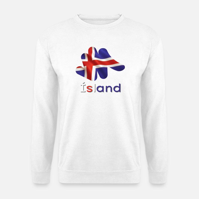 Flagge Ísland - Unisex Pullover - Weiß