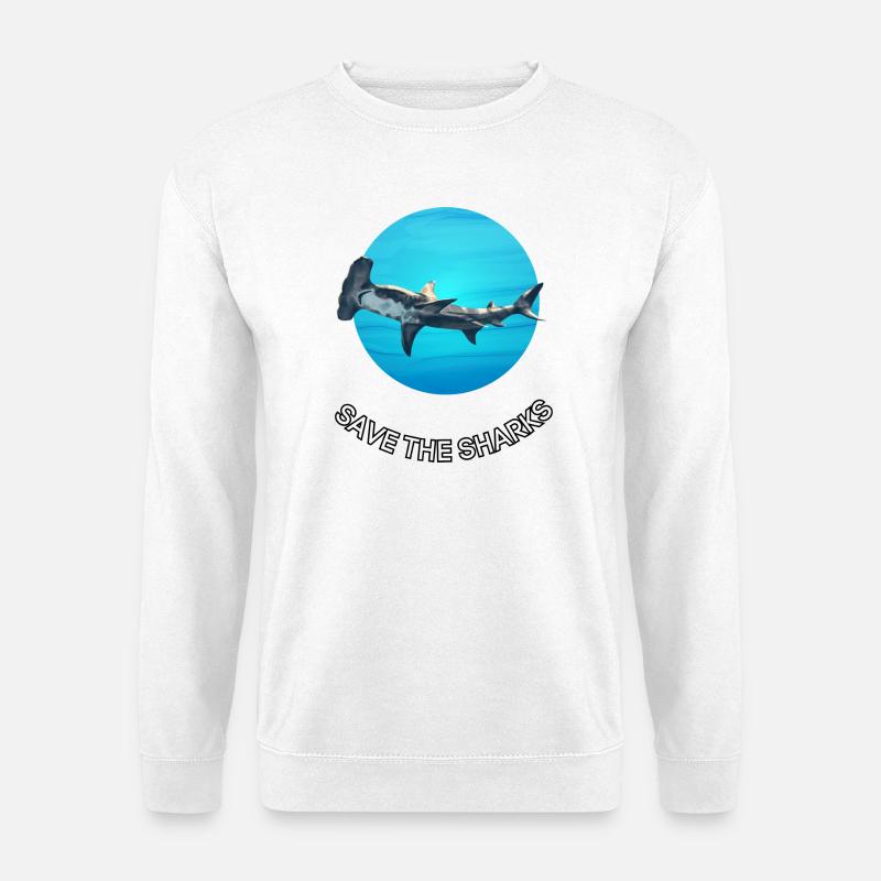 Haie schützen Circle Motiv - Unisex Pullover - Weiß