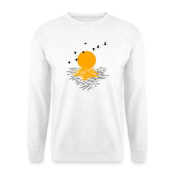 Grues d’oies sauvages Printemps - Sweat-shirt Unisexe - blanc - Devant